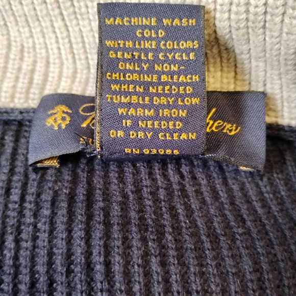 Brooks Brothers Blue Quarter Zip Sweater, Extra Large - Picture 10 of 10